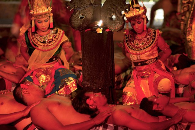 BALI - MAY 2012: kecak dance performance on stage