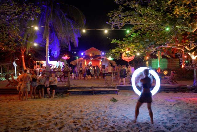 police beach party koh rong cambodia